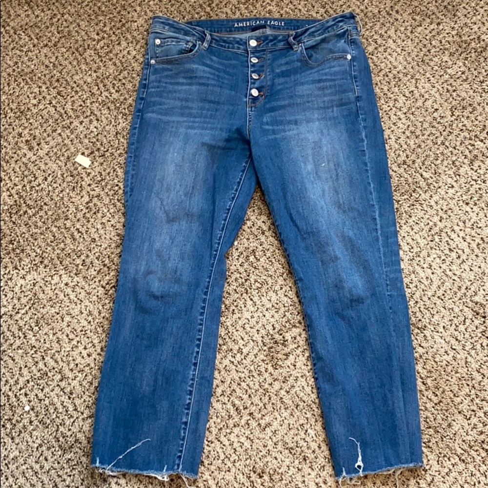 American Eagle sz 16 hi rise crop flare jeans
